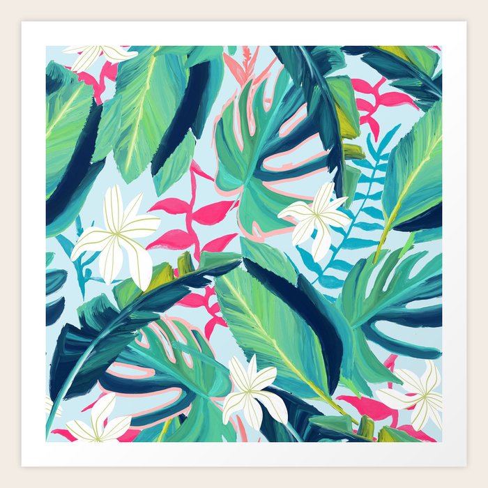 Tropical Eye Candy Painting Illustration Nature Art Print By 83oranges