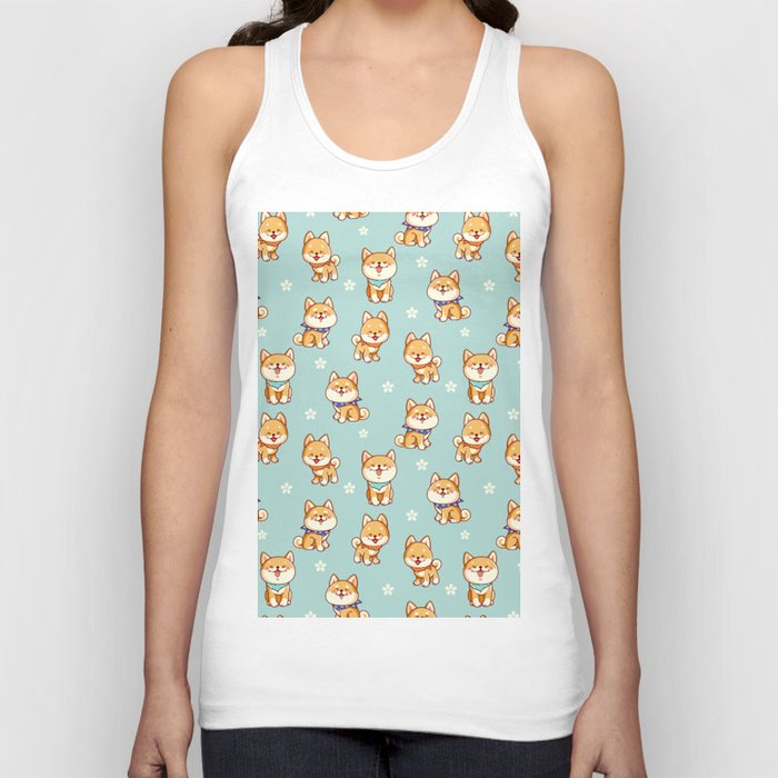Happy Shiba Inu Puppers with Bandanas  Tank Top