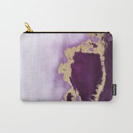 Purple and Plum Watercolor with Gold Carry-All Pouch