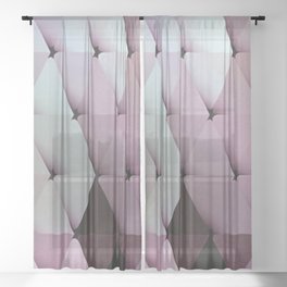 Triangles Macro Twilight Pink Mauve Sheer Curtain