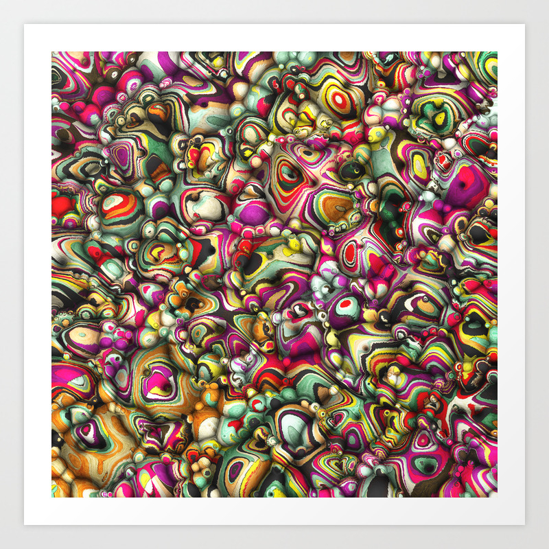 Colorful Abstract 3d Shapes Art Print By Perkinsdesigns Society6