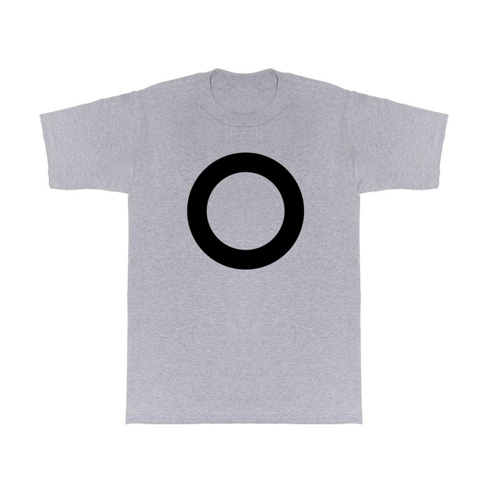 Black round circle ring — Modern minimal geometric art — Contemporary abstract minimalist design T Shirt