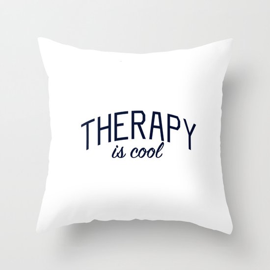 Mental Health Awareness Therapy is Cool Therapist Self Care Throw Pillow Multicolor 16x16
