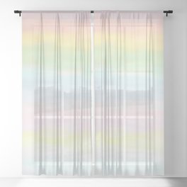 pastel rainbow gradient loved by unicorns Sheer Curtain