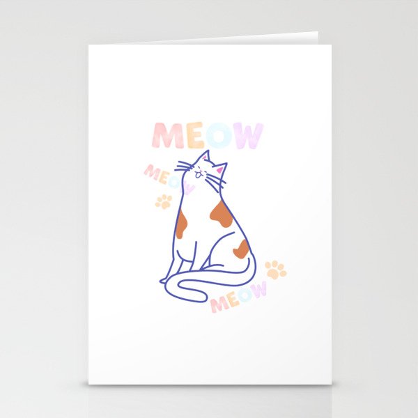 meow cat lover Stationery Cards