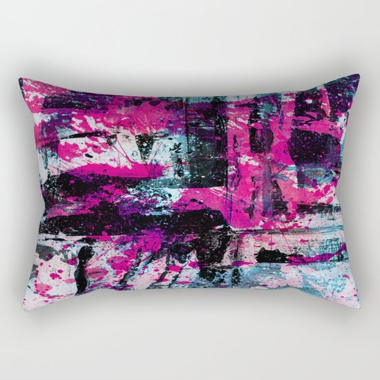 Express Yourself II - Abstract pink and blue artwork Rectangular Pillow