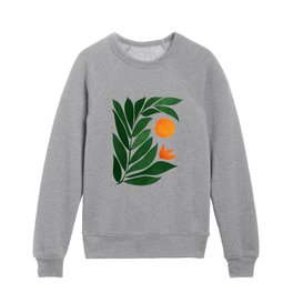 Tropical Forest Sunset / Mid Century Abstract Shapes Kids Crewneck
