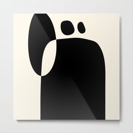 shapes black white minimal abstract art Metal Print