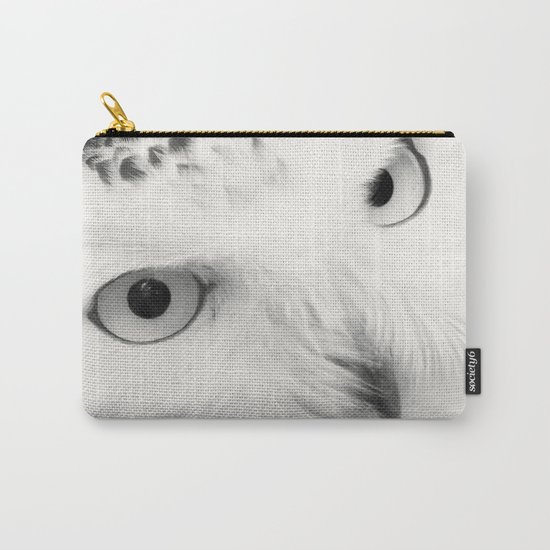 owl chouette bird white Carry-All Pouch
