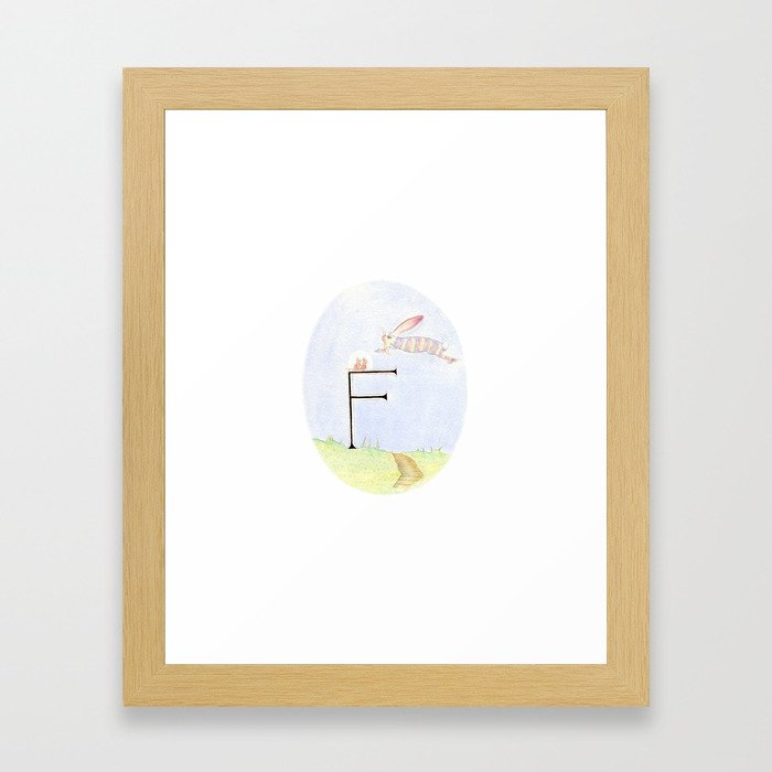 F is for Flying, See the Flying Rabbit! Framed Art Print
