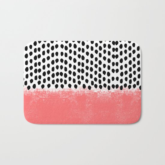 Lola - Abstract, pink, brushstroke, original, painting, trendy, girl, bold, graphic Bath Mat
