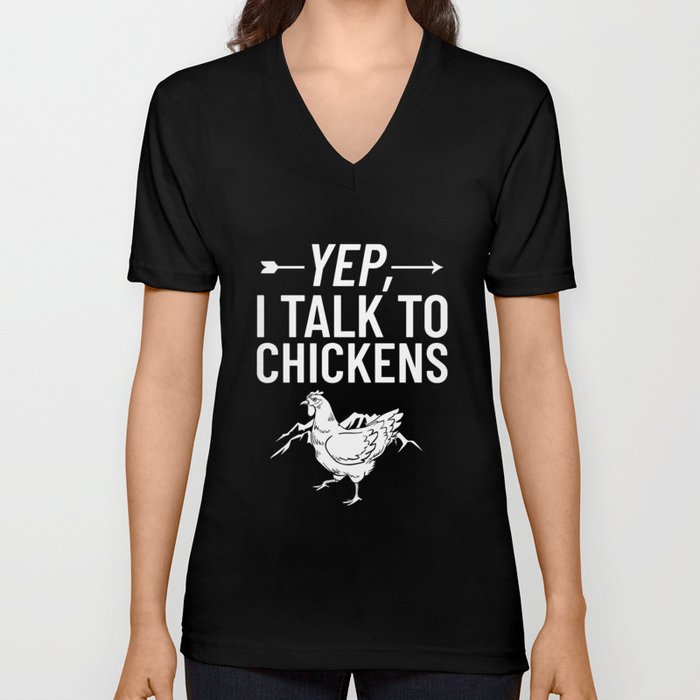 Chicken Farmer Gardening Lady Hen V Neck T Shirt