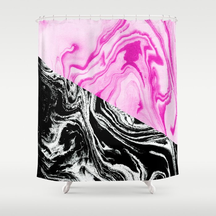 Marble Bold Millennial Pink And Black White Trendy Dorm College