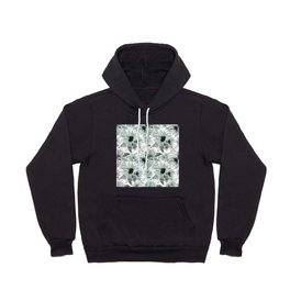 Watercolor mint green black white hand painted floral Hoody