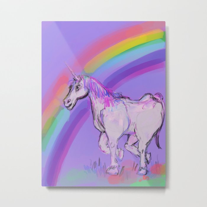 Digital unicorn Metal Print