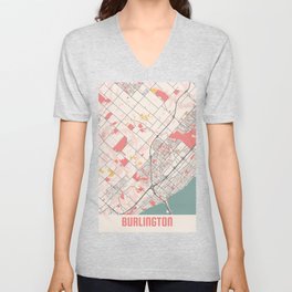 Burlington city map V Neck T Shirt