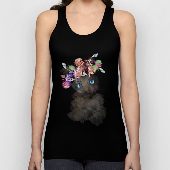 Cat water color painted Tank Top