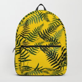 Fern Leaf Pattern on Yellow Background Backpack