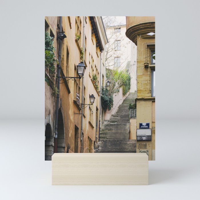 Vieux Lyon Steps - Historic Architecture Photography in France Mini Art Print