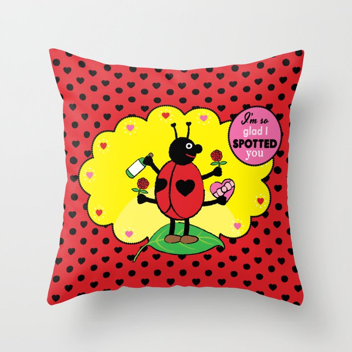 Lovebugs - I'm so glad I spotted you Throw Pillow