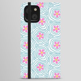 Y2K Flower Power // Groovy Turquoise iPhone Wallet Case