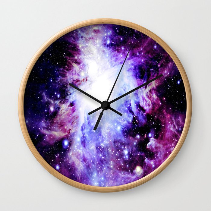 orion Nebula. Purple Magenta Violet Wall Clock