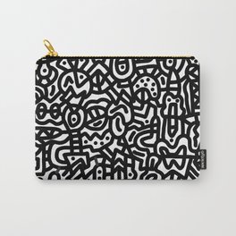 Black on White Doodles Carry-All Pouch