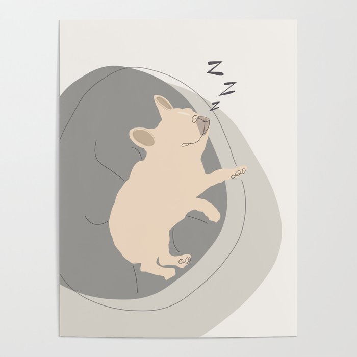 Miss Emma the sleeping frenchie Poster