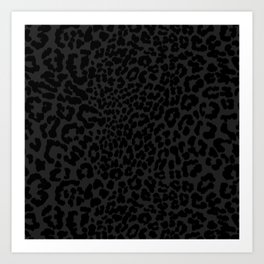 Goth Black Leopard Animal Print Art Print