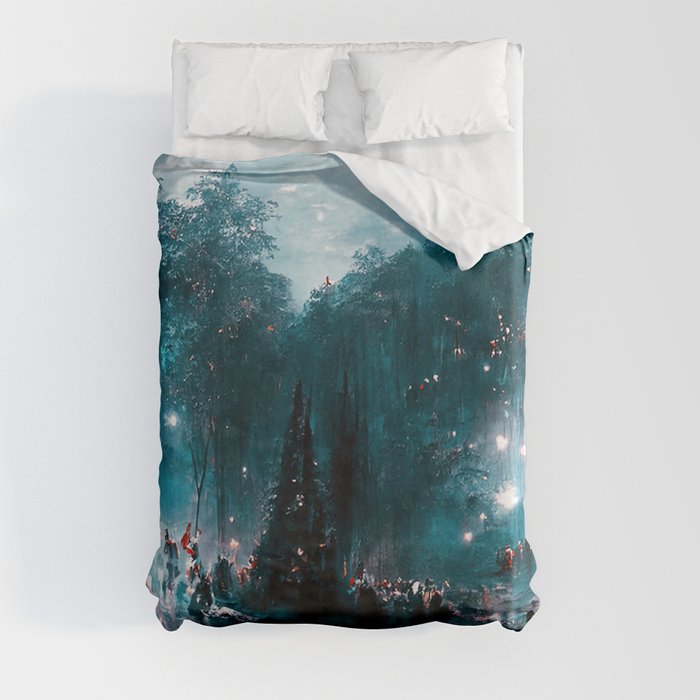 Walking into the forest of Elves Duvet Cover
