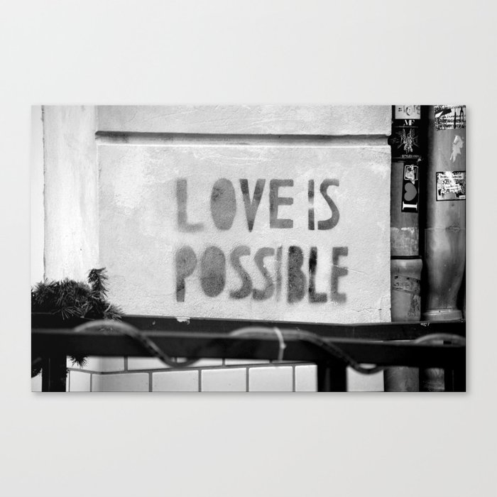 Love is possible - Berlin stencil Canvas Print