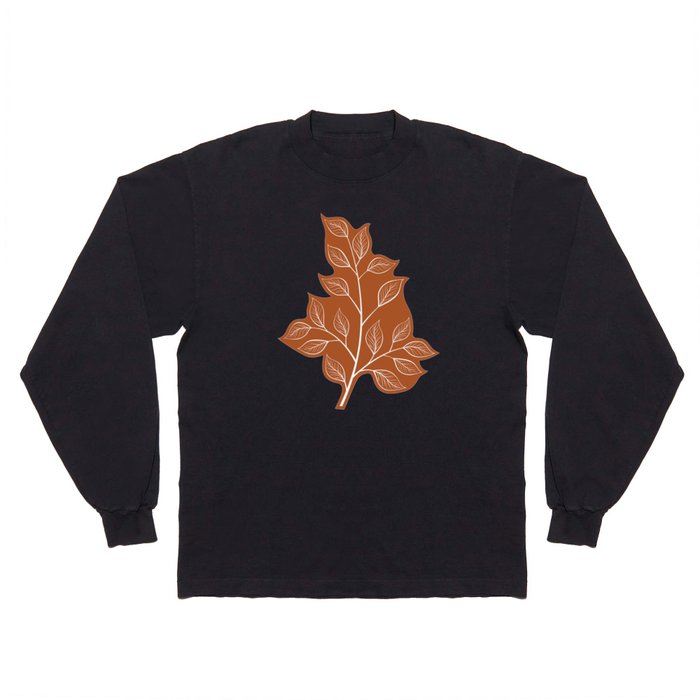 Autumn Leaves, Burnt Orange Long Sleeve T Shirt