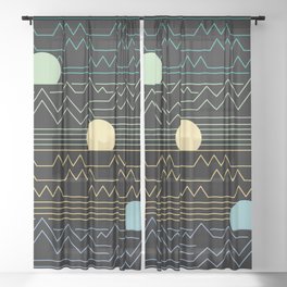 Mountain Forest Moon Sheer Curtain