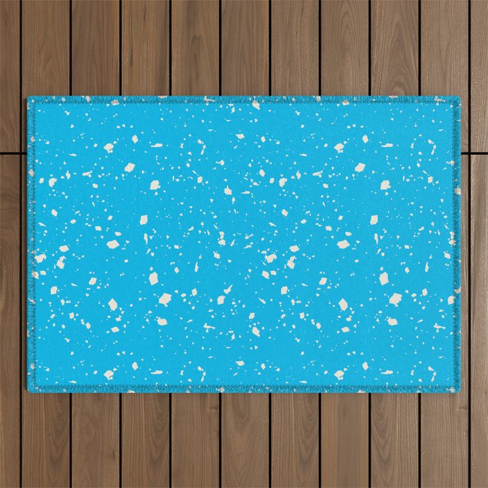 Turquoise Terrazzo Seamless Pattern Outdoor Rug