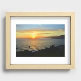 California Coastline at Golden Hour Recessed Framed Print