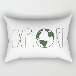 Explore the Globe - Dark Green Rectangular Pillow