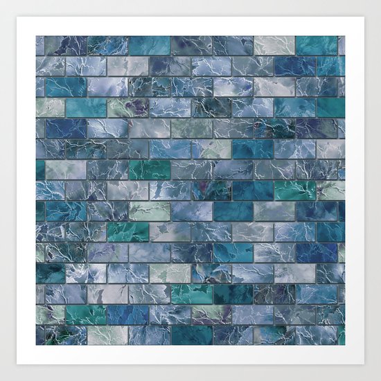 Frozen Leaves Tile Pattern Art Print