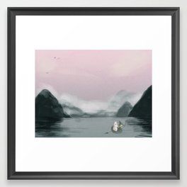 Early morning fishing Framed Art Print