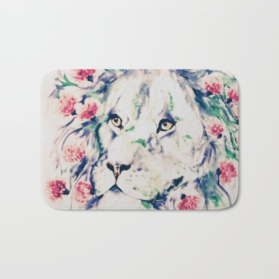 Floral lion Bath Mat