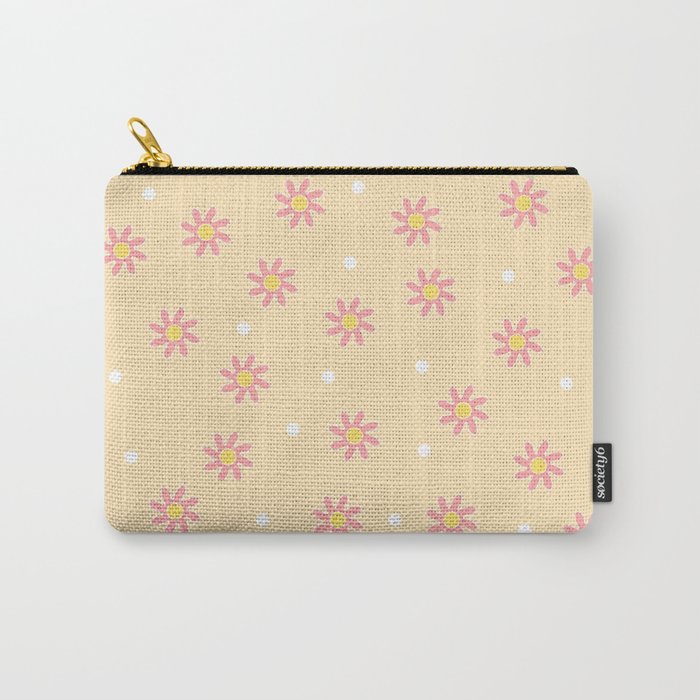 Pink Camellia Pattern Carry-All Pouch