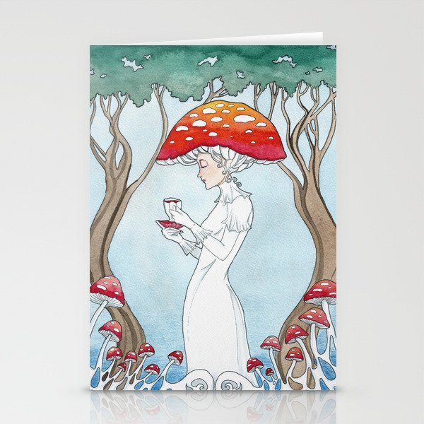 Fly agaric mushroom fantasy illustration Stationery Cards