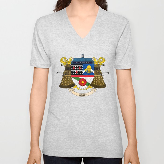 Doctor Who Coat of Arms V Neck T Shirt