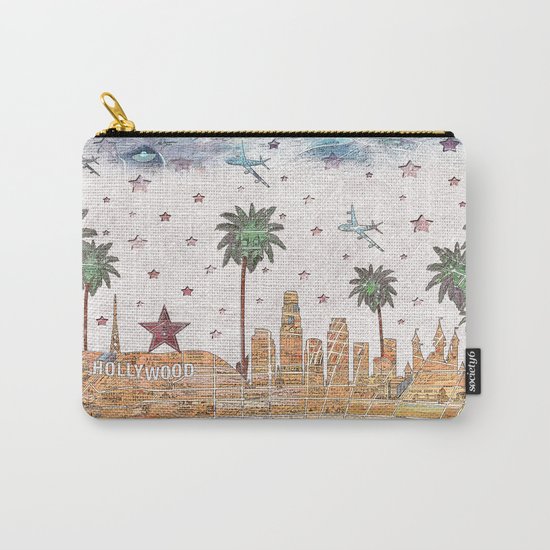 Los Angeles skyline vintage map Carry-All Pouch
