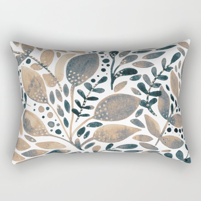 Watercolor branches and leaves - neutral Rectangular Pillow