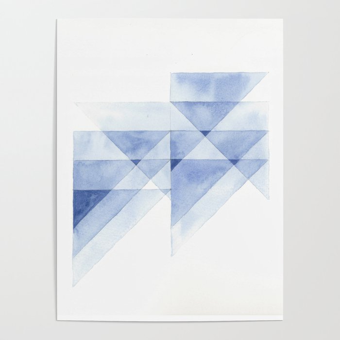 Blue Triangles Poster
