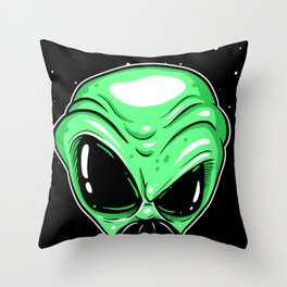 Alien Mustache Throw Pillow
