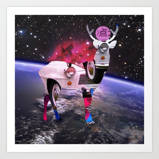 DeerSpaceInvasion 3 Art Print
