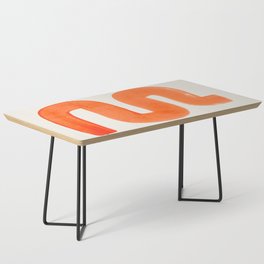 Mid Century Modern Abstract Minimalist Abstract Vintage Retro Orange Watercolor Brush Strokes Coffee Table