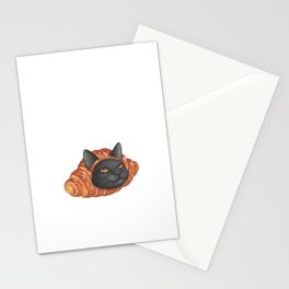 Croissant cat Stationery Card