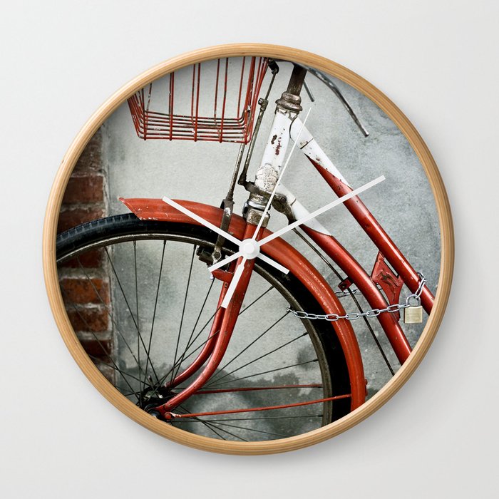 Red bicycle Wall Clock